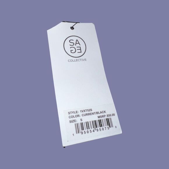 NWT SAGE Removable PadCurrent/Black Sports Bra Size Small - Picture 6 of 7